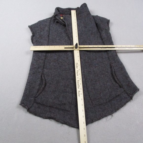 White Stuff Vest Womens 10 Gray Wool Alpaca Blend Sweater Knit Pockets - Picture 2 of 10